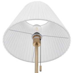 Beliani Brass Floor Lamp With White Empire Shade 148Cm - Retro Classic, Matt Finish - thumbnail 6