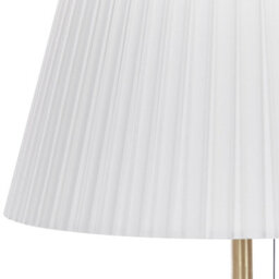 Beliani Brass Floor Lamp With White Empire Shade 148Cm - Retro Classic, Matt Finish - thumbnail 5
