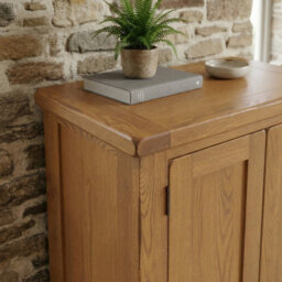 The Furniture Market Rustic Oak Shoe Storage Cupboard - thumbnail 7