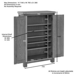 The Furniture Market Rustic Oak Shoe Storage Cupboard - thumbnail 8
