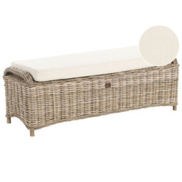 Beliani Garden Ottoman Susua 140 Cm Rattan Natural