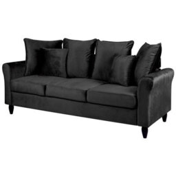 Beliani Sofa 3 Seater Bornholm Velvet Black - thumbnail 4