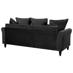 Beliani Sofa 3 Seater Bornholm Velvet Black - thumbnail 6
