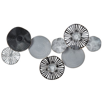 Beliani Wall Decor Tennessine Metal 49 Cm Black - image 1