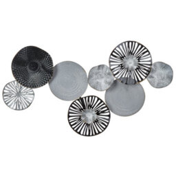 Beliani Wall Decor Tennessine Metal 49 Cm Black - thumbnail 1