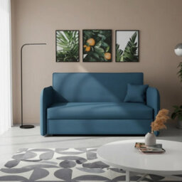 Viva Loft Iii Sofa Bed With Sleep Function Storage Container Chipboard Wood Frame Metal Legs 145Cm Wide Turquoise - thumbnail 2