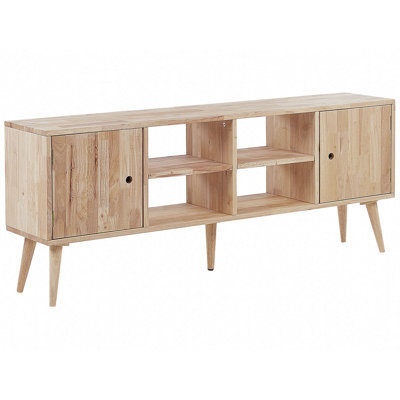 Beliani Tv Stand Chandler Wood Light Brown - image 1