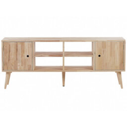 Beliani Tv Stand Chandler Wood Light Brown - thumbnail 5