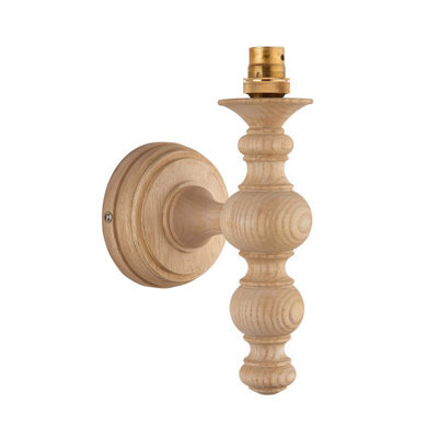 Loops Stylish Dimmable Wall Light In Natural Ash And Aged Brass Finish - image 1