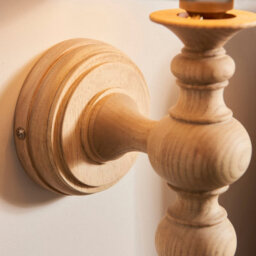 Loops Stylish Dimmable Wall Light In Natural Ash And Aged Brass Finish - thumbnail 5