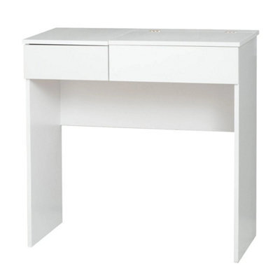 Dressing Table Mirror Make Up Storage Pink Compartments Drawers Bedroom - image 1