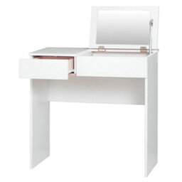 Dressing Table Mirror Make Up Storage Pink Compartments Drawers Bedroom - thumbnail 2