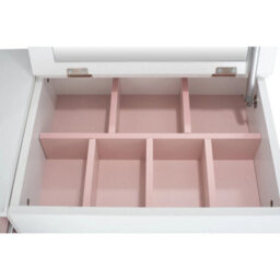 Dressing Table Mirror Make Up Storage Pink Compartments Drawers Bedroom - thumbnail 3