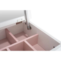 Dressing Table Mirror Make Up Storage Pink Compartments Drawers Bedroom - thumbnail 4