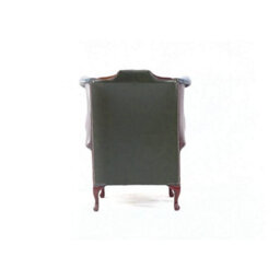 Chesterfield Patchwork High Back Wing Chair Antique Real Leather In Queen Anne Style - thumbnail 8