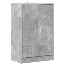 Berkfield Modern Shoe Cabinet Concrete Grey 60X35X92 Cm Engineered Wood - thumbnail 1