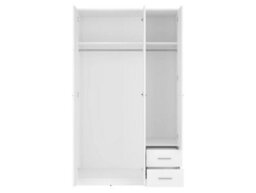 Arte Nepo Plus 118 Cm 3 Door Hinged Wardrobe With 2 Drawers White - thumbnail 4