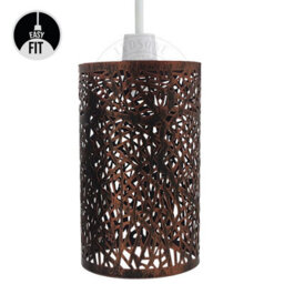 Easy Fit Rustic Red Wire Cage Frame Open Style Pendant Light Shade Metal Cage Drum Lampshade Ceiling Pendant Lamp - thumbnail 8