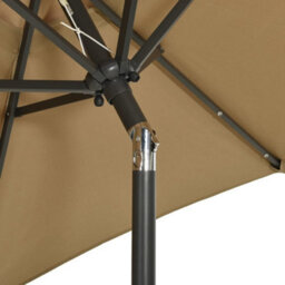 Berkfield Parasol With Led Lights Taupe 200X211 Cm Aluminium - thumbnail 6