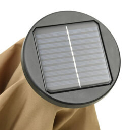 Berkfield Parasol With Led Lights Taupe 200X211 Cm Aluminium - thumbnail 8