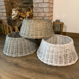 40/58Cm Samuel Alexander Deluxe Wicker Willow Christmas Tree Skirt - Medium Light Grey - thumbnail 3