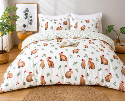 Lazzaro Christmas Super King Duvet Cover Set, Brushed Microfibre Reversible Bedding With Ultrasoft Easycare Finish - image 1