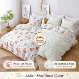 Lazzaro Christmas Super King Duvet Cover Set, Brushed Microfibre Reversible Bedding With Ultrasoft Easycare Finish - thumbnail 3