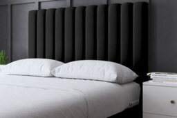 DS Living Evangeline Black Upholstered Panel Bed With Headboard And Ottoman Storage Small Double - thumbnail 3