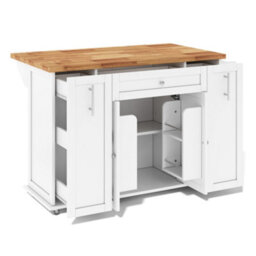 Abrihome Kitchen Island On Wheels With Foldable Countertop, 3-Tier Vertical Drawers & Lockable Casters - thumbnail 8
