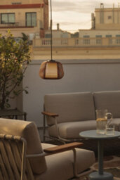 Luminosa Lighting Luminosa Narita Outdoor Pendant Ceiling Light Rust Brown E27 Ip65 - thumbnail 2