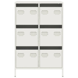 Berkfield Highboard White 68X39X101.5 Cm Steel - thumbnail 5