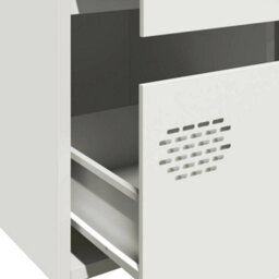 Berkfield Highboard White 68X39X101.5 Cm Steel - thumbnail 9