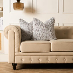 OHS 2 Pack Two Tone Faux Fur Fleece Cushion Covers, Natural - 45 X 45Cm - thumbnail 6