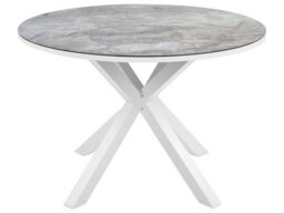 Beliani Garden Dining Set 4 Seater Maletto/busseto Metal Marble Effect Grey - thumbnail 4