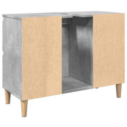 Berkfield Sink Cabinet Concrete Grey 80X33X60 Cm Engineered Wood - thumbnail 7