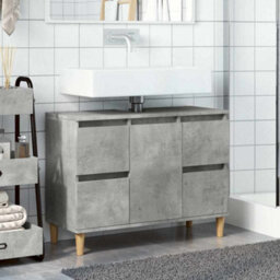 Berkfield Sink Cabinet Concrete Grey 80X33X60 Cm Engineered Wood - thumbnail 3