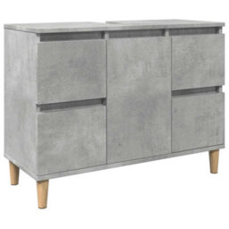 Berkfield Sink Cabinet Concrete Grey 80X33X60 Cm Engineered Wood - thumbnail 2
