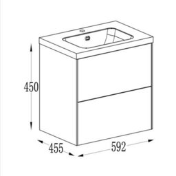 Plum&clay Borneo White Wall Hung Vanity Unit & Basin Set Bathroom Furniture (W)600mm (H)470mm - thumbnail 6