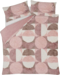Smart Living Luxurious Geo Shaggy Faux Fur Fleece Duvet Cover With Pillowcases - thumbnail 3