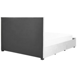 Beliani Bed With Storage Drawers Velvet Lievin 180 X 200 Cm (Eu Super King) Light Grey - thumbnail 8