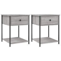 Berkfield Bedside Tables 2 Pcs Grey Sonoma 44X45X58 Cm Engineered Wood - thumbnail 2