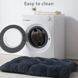 Black Dog Bed Soft Pet Cushion Large Dog Crate Puppy Cat Mattress Washable Pad Mat 80X55Cm M - thumbnail 5