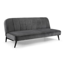 Julian Bowen Miro 3 Seater Grey Velvet Upholstered Sofabed, Armless, Clic-Clac, Height: 82 X Width: 190 X Depth: 90Cm - thumbnail 3