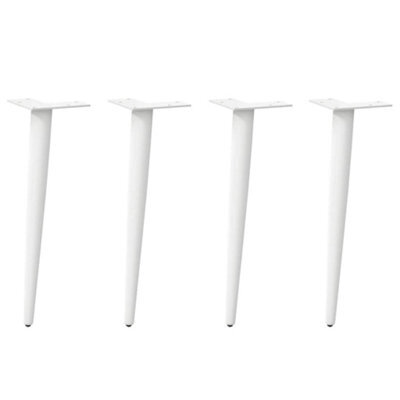Berkfield Coffee Table Legs Conical Shape 4 Pcs White 42-43 Cm Steel - image 1