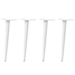 Berkfield Coffee Table Legs Conical Shape 4 Pcs White 42-43 Cm Steel - thumbnail 1