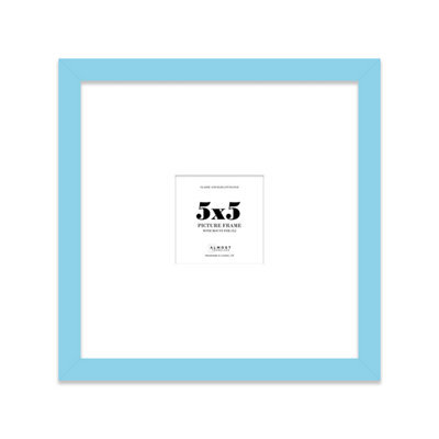 "5X5"" Light Blue Picture Frame - 5X5"" Square Frame With 2X2"" Mount For 5X5""/2X2"" Pictures Luxurious Style Gallery Wall, 1 Pack" - image 1