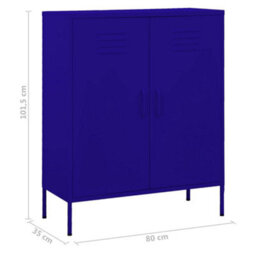 Berkfield Storage Cabinet Navy Blue 80X35X101.5 Cm Steel - thumbnail 9
