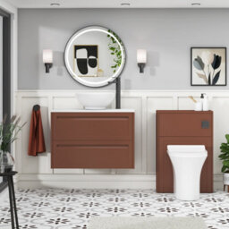 Royal Bathrooms Royal Bathroom Elmore 800mm Terracotta Clay Wall Mounted Countertop Bathroom Vanity Unit 2 Drawer With Breeze Basin - thumbnail 5