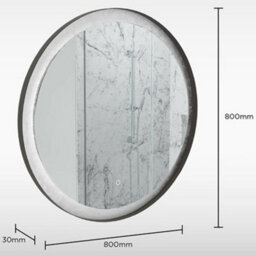 Sensio Hebe 800mm Triotone Led Illuminated Round Mirror With Demister - Silver Crackle - thumbnail 4