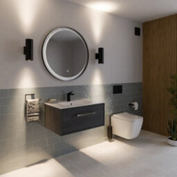 Sensio Hebe 800mm Triotone Led Illuminated Round Mirror With Demister - Silver Crackle - thumbnail 2